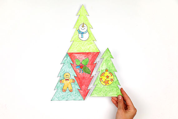 Weihnachtsbaum-Riesenpuzzle basteln mit Kindern