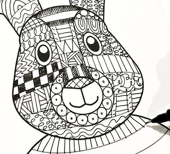Zentangle-Hase Collage zu Ostern