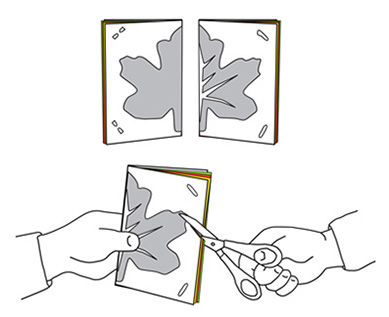 Anleitung Herbstlaub aus Transparentpapier ausschneiden