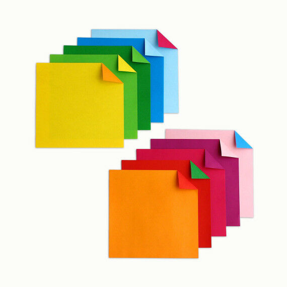 Zweifarbige Faltblätter in 10 Farbkominationen