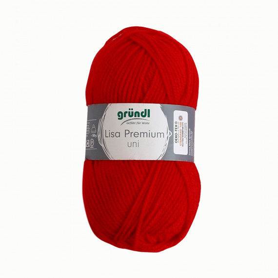 Wolle, 50 g Knäuel, rot