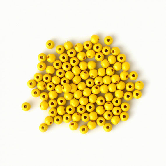 Holzperlen 6 mm, 110 Stück, gelb