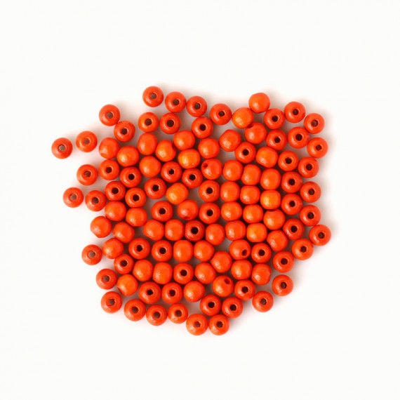 Holzperlen 12 mm, 35 Stück, orange