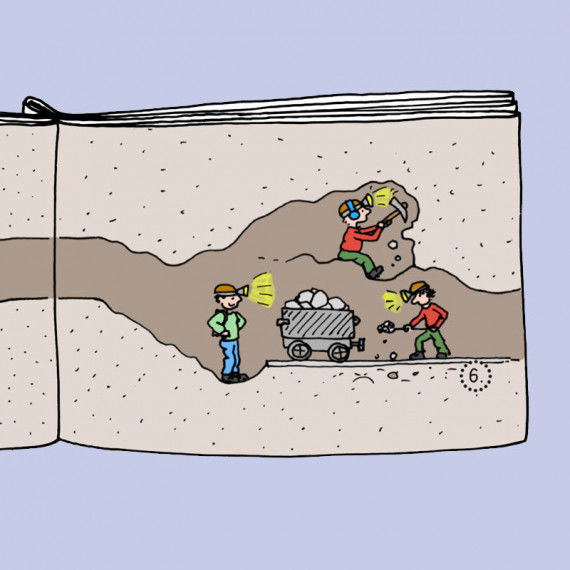 Ausschnitt aus dem Mini-Buch "Höhlenwanderung" 