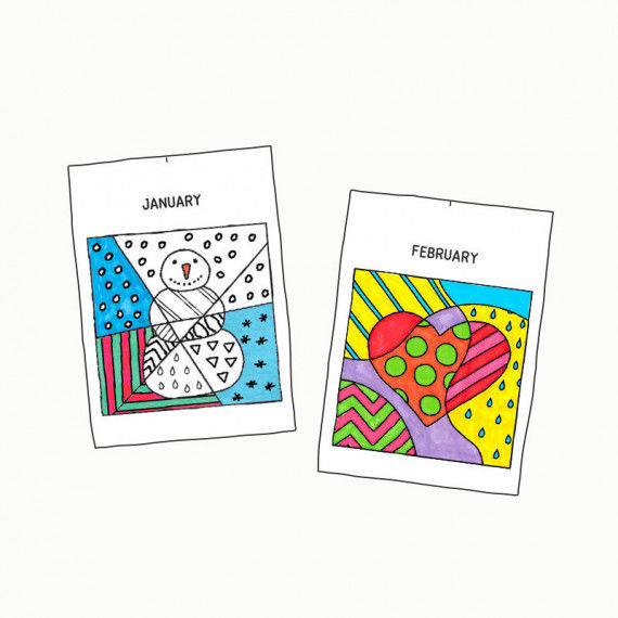 Templates with pop art design for coloring