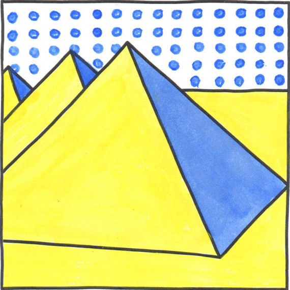 Pop-Art Malvorlage Pyramide nach Roy Lichtenstein