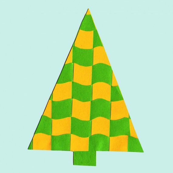 Flecht-Weihnachtsbaum mit Wellenlinien