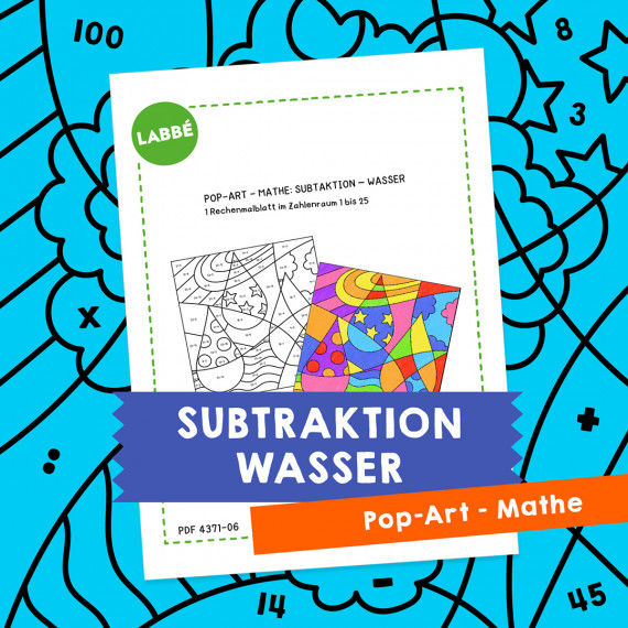 Homeschooling - Pop-Art – Mathe Subtraktion: Wasser