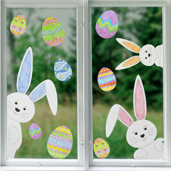 Ostern-Fensterbilder als süße Fensterdeko