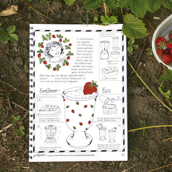 Jahrbuch mit Ideen & Aktivitäten für das ganze Jahr - z:B: einem Rezept für Erdbeer-Eis