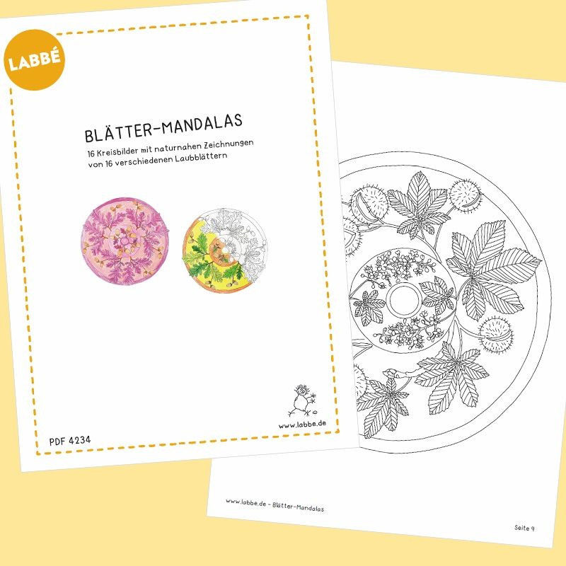 Blätter-Mandalas PDF - Mandalas - Malvorlagen - Malen | Labbé