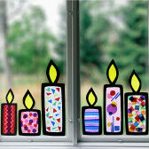 Fenster-Kerzen - Bastelvorlagen für weihnachtlichen Fensterschmuck