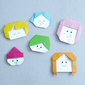 Anleitungen zum Falten von süßen Origami-Kindergesichtern