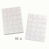 16 Blanko-Puzzle zum Bemalen & Gestalten