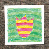 Op-Art Karte mit Blume