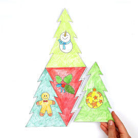 Weihnachtsbaum-Puzzle zusammenkleben