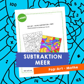Homeschooling - Pop-Art – Mathe Subtraktion: Meer