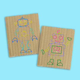 Stickbilder - Roboter zum Sticken für Kinder