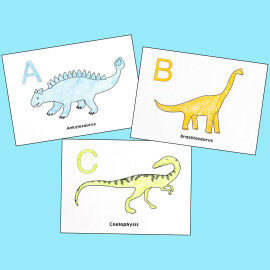 Dinosaurier-ABC Malvorlagen für Kinder