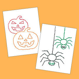 Stickbilder - Halloween zum Sticken für Kinder