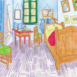 Vincent van Gogh - Vincents Zimmer in Arles - Poster & Malvorlagen