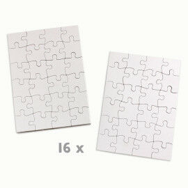 16 Blanko-Puzzle zum Bemalen & Gestalten