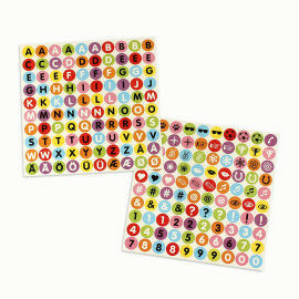 1.000 Sticker mit Buchstaben, Zahlen + Symbolen
