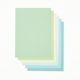 Drucker-Papier in hellen Blau- und Grüntönen