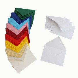 Bunte Briefhüllen, 50 Stück in 10 Farben