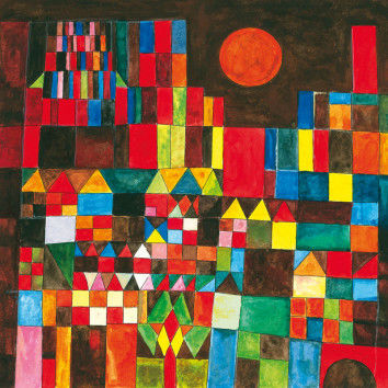 Burg und Sonne - Wandbild nach Paul Klee