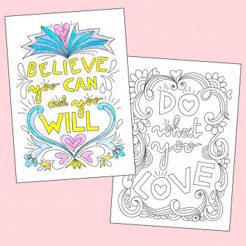 Motivationsposter zum Ausmalen - Believe that you can