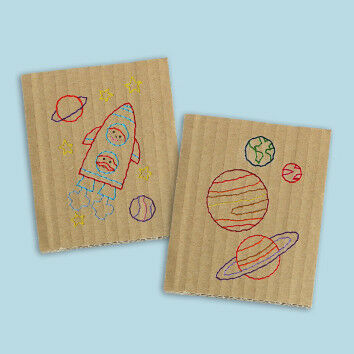 Astronauten-Stickbilder zum Sticken für Kinder