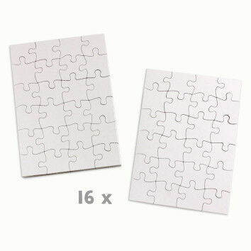 16 Blanko-Puzzle zum Bemalen & Gestalten