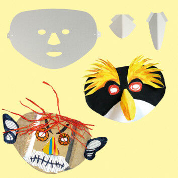 Vielseitige Blanko-Masken für Fasching & Karneval